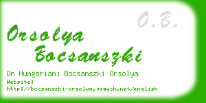 orsolya bocsanszki business card